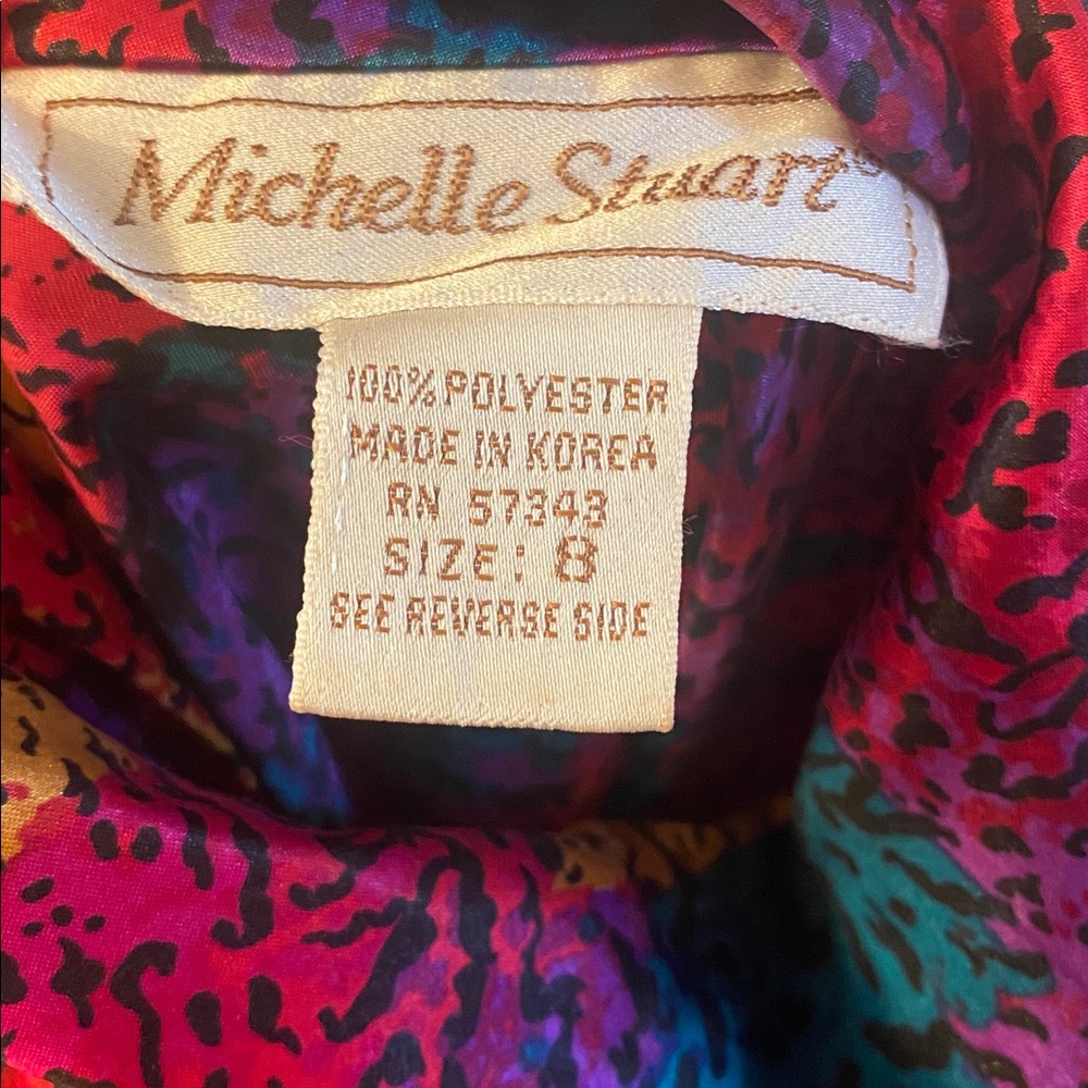 Vintage Michelle Stuart Multicolor Abstract Button Down Shirt - Picture 12 of 12
